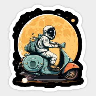 Retro Astronaut In Space Sticker